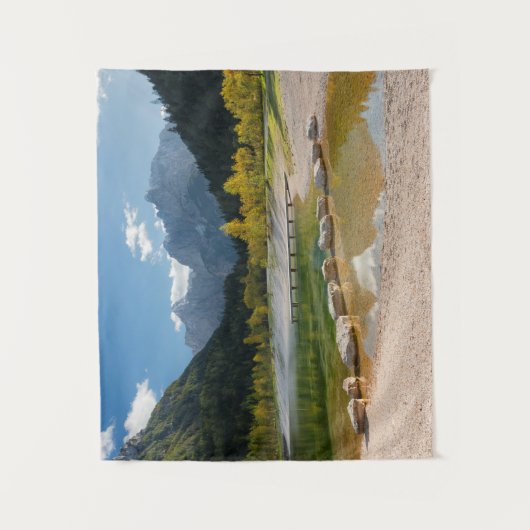 Jasna-See in den slowenischen Alpen im Herbst Wandteppich (Vorderseite)