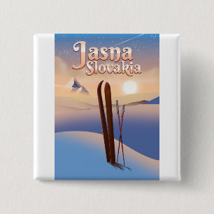 Jasna, Slowakei Ski-Plakat. Button