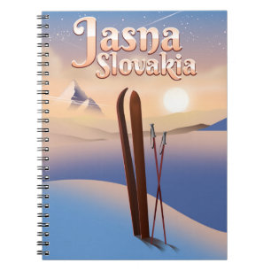 Jasna, Slowakei Ski-Plakat. Notizblock
