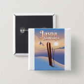 Jasna, Slowakei Skiposter. Button (Vorne & Hinten)