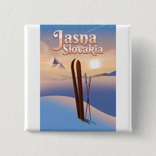 Jasna, Slowakei Skiposter. Button (Vorderseite)