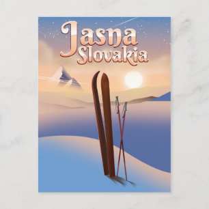 Jasna, Slowakei Skiposter. Postkarte