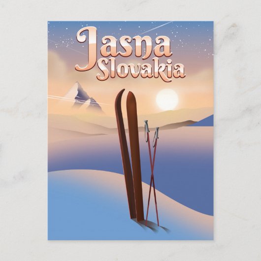 Jasna, Slowakei Skiposter. Postkarte (Vorderseite)