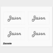 Jason Classic Retro Name Design Rechteckiger Aufkleber (Blatt)