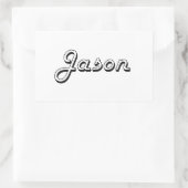 Jason Classic Retro Name Design Rechteckiger Aufkleber (Tasche)