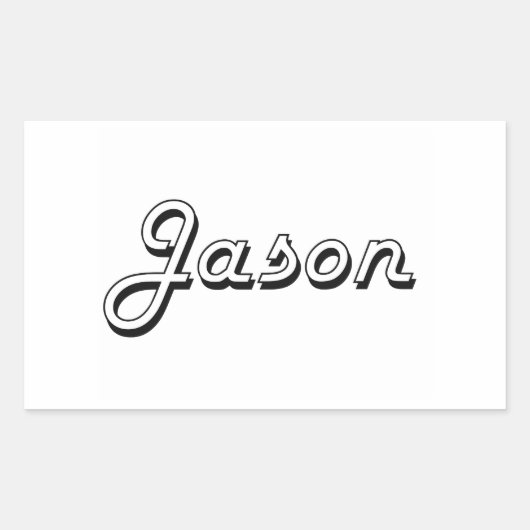 Jason Classic Retro Name Design Rechteckiger Aufkleber (Vorderseite)
