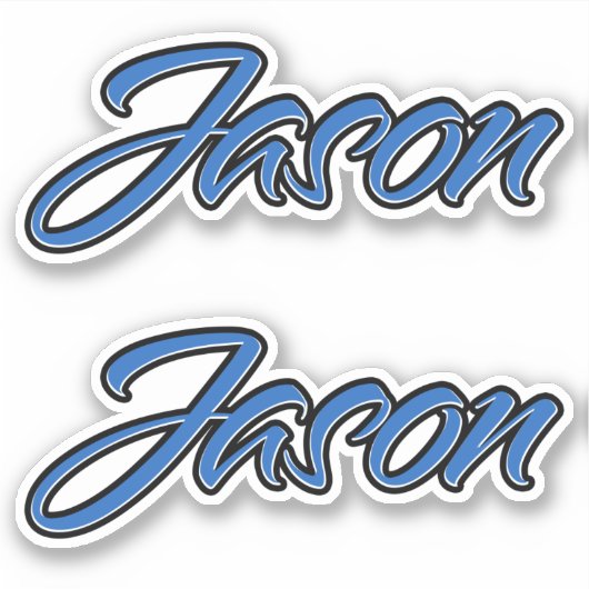 Jason Name blue Aufkleber Sticker Stickerset (Vorderseite)