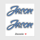 Jason Name blue Aufkleber Sticker Stickerset (Blatt)
