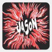 Jason Name Star Art Quadratischer Aufkleber (Vorderseite)