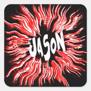 Jason Name Star Art Quadratischer Aufkleber