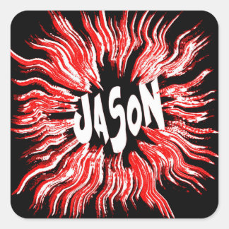 Jason Name Star Art Quadratischer Aufkleber