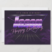 Jason Name Vorname lila retro Karte Geburtstag (Vorderseite)
