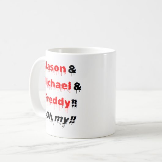 Jason und michael und freddy kaffeetasse (Vorderseite Links)