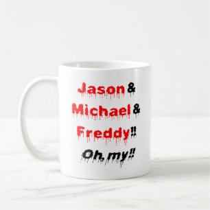 Jason und michael und freddy kaffeetasse