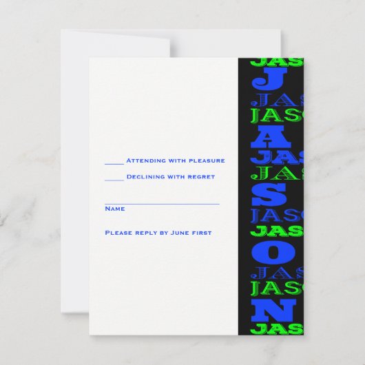 JASONCool Moderne Bar Mitzvah Einladung Black Blue (Vorderseite)