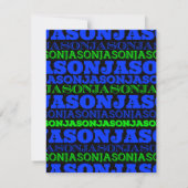JASONCool Moderne Bar Mitzvah Einladung Black Blue (Rückseite)