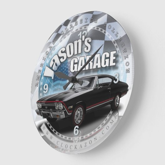 Jason's Garage Chevelle Wall Clock Große Wanduhr (Winkel)