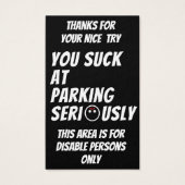 Jason's Warnung, dass du beim Parken ernsthaft Sin (Vorderseite)