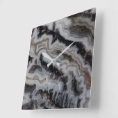 Jasper Agate Mixed Slab Quadratische Wanduhr (Winkel)