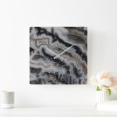 Jasper Agate Mixed Slab Quadratische Wanduhr (Zuhause)