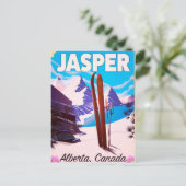 Jasper Alberta Canada Reiseplakat Postkarte (Stehend Vorderseite)