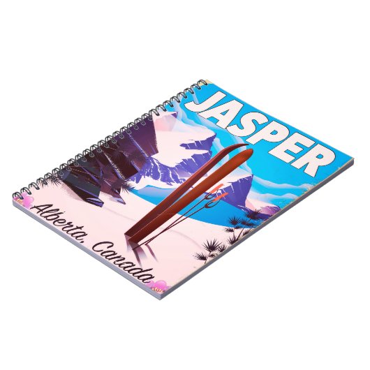 Jasper Alberta Kanada Reiseplakat Notizblock (Linke Seite)