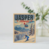 Jasper Alberta Mountains Kanada Vintag 50er Postkarte (Stehend Vorderseite)