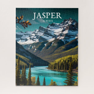 Jasper Alberta Travel Vintag Retro Puzzle