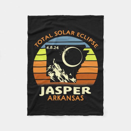 Jasper Arkansas Total Solar Eclipse 2024 Fleecedecke (Vorderseite)
