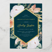 Jasper | Desert Floral Graduation Party Folieneinladung (Vorderseite)