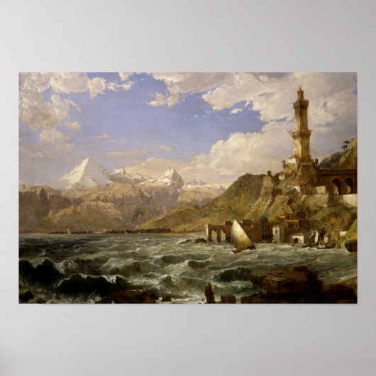 Jasper Francis Cropsey - Die Küste Genuas Poster (Vorne)