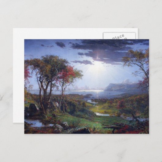 Jasper Francis Cropsey - Herbst - Auf dem Hudson R Postkarte (Vorne/Hinten)