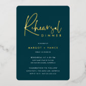 Jasper | Modernes Minimal Script Probe Dinner Folieneinladung (Vorderseite)