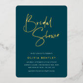 Jasper | Modernes Minimalistisches Script-Brautpar Folieneinladung (Vorderseite)