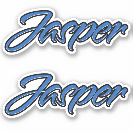 Jasper Name blue Aufkleber Sticker Stickerset (Vorderseite)