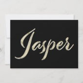 Jasper Name white gold Handwriting Karte (Vorderseite)
