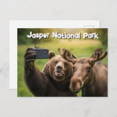 Jasper National Park Bear Moose Selfie Kanada Postkarte (Vorne/Hinten)