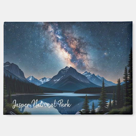 Jasper National Park Canada at Night Magnet (Vorderseite)