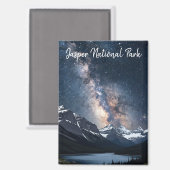 Jasper National Park Canada at Night Magnet (Vorderseite/Rückseite)