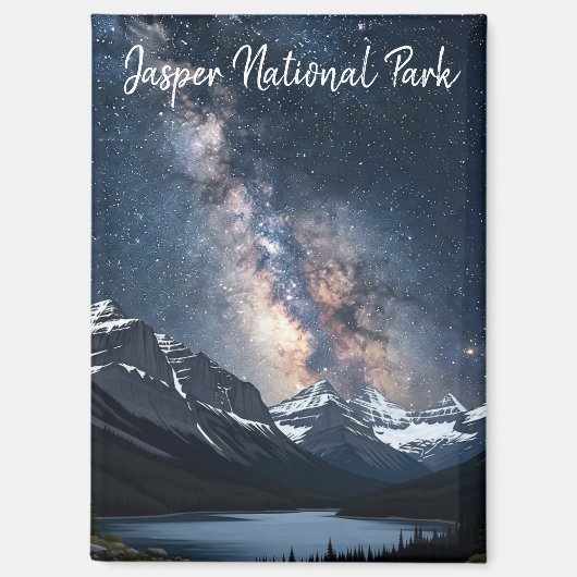 Jasper National Park Canada at Night Magnet (Vorderseite)
