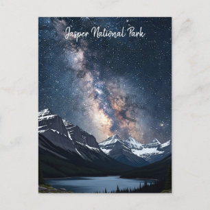 Jasper National Park Canada at Night Postkarte