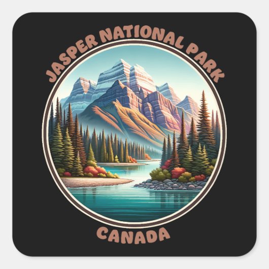 Jasper National Park Canada Quadratischer Aufkleber (Vorderseite)
