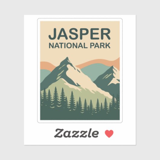 Jasper National Park Canada Scenic Nature Art Aufkleber (Blatt)