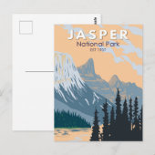 Jasper National Park Canada Travel Art Vintag Postkarte (Vorne/Hinten)