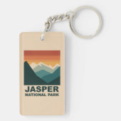 Jasper National Park Minimalist Outdoor Design Schlüsselanhänger (Rückseite)