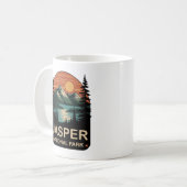 Jasper National Park Vintage Mountain Design Kaffeetasse (Vorderseite Links)