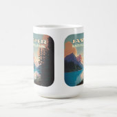 Jasper Nationalpark Alberta Canada Rockies Retro Kaffeetasse (Mittel)