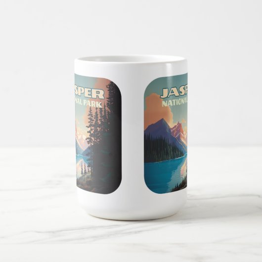 Jasper Nationalpark Alberta Canada Rockies Retro Kaffeetasse (Mittel)