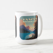 Jasper Nationalpark Alberta Canada Rockies Retro Kaffeetasse (VorderseiteRechts)