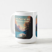 Jasper Nationalpark Alberta Canada Rockies Retro Kaffeetasse (Vorderseite Links)